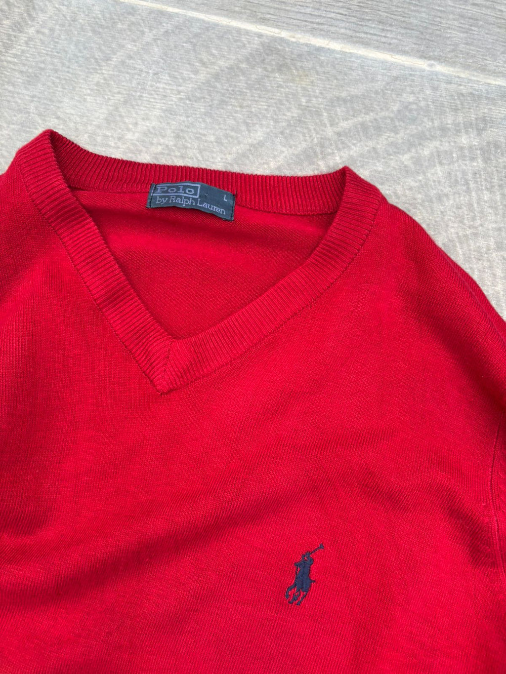Red Polo Ralph Lauren V-neck sweater