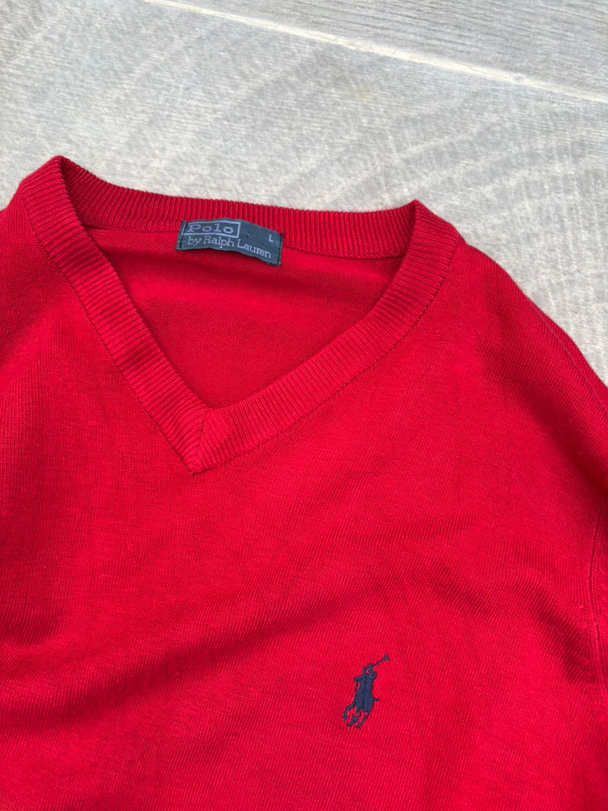 Red Polo Ralph Lauren V-neck sweater