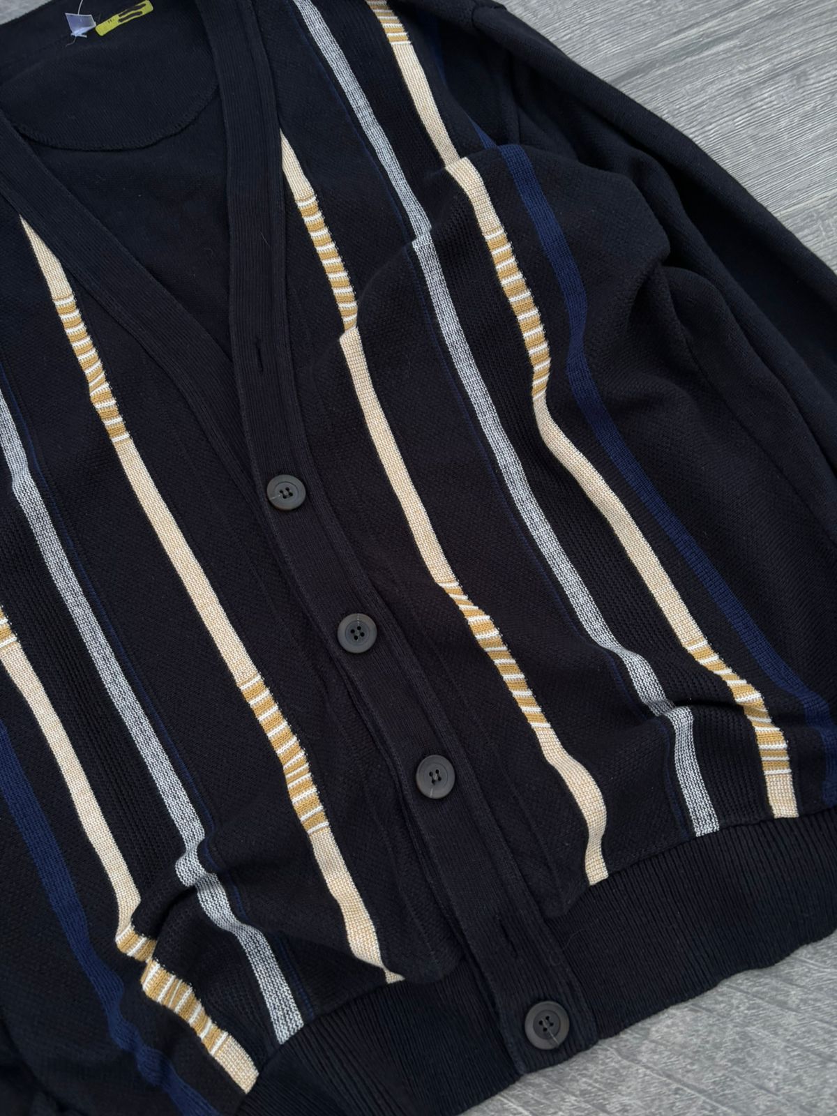 Thom browne Dark blue four-striped cashmere cardigan jacket