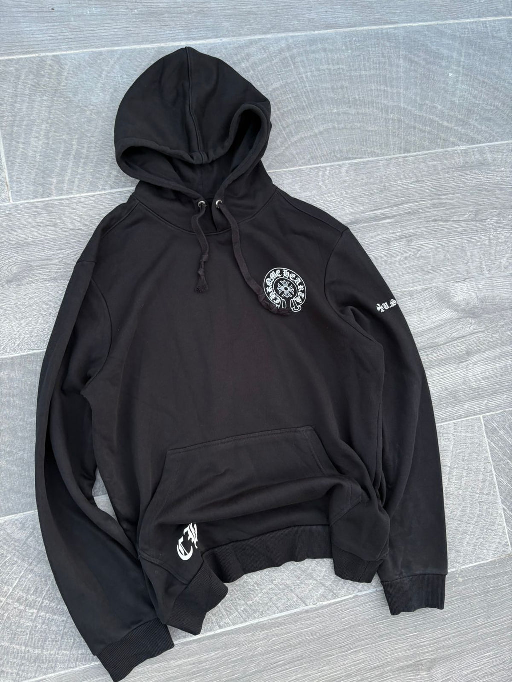 black Chrome Hearts horseshoe-motif hoodie