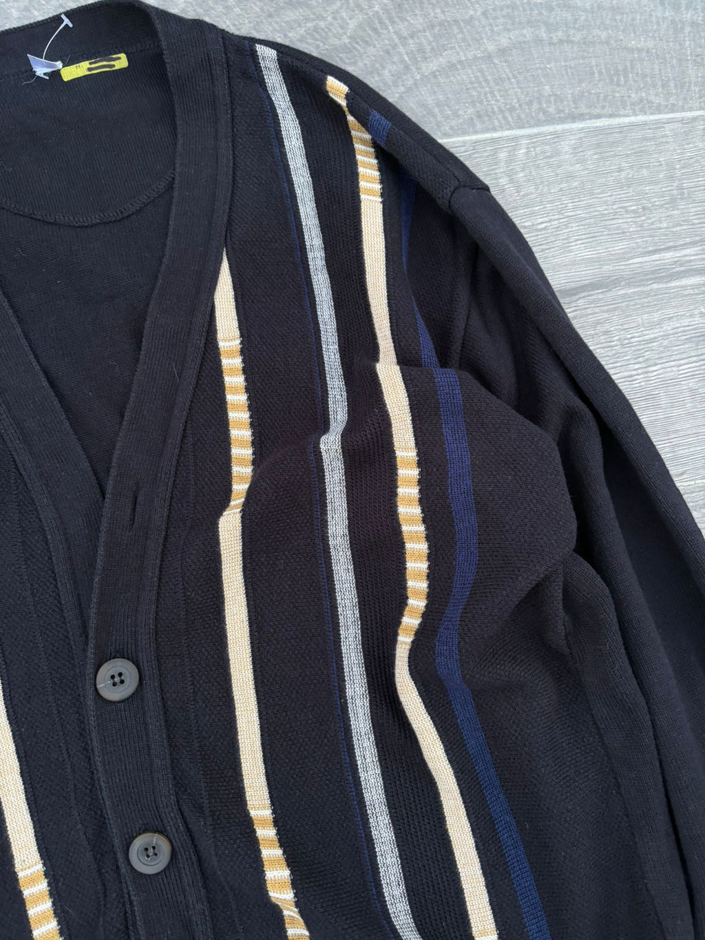 Thom browne Dark blue four-striped cashmere cardigan jacket
