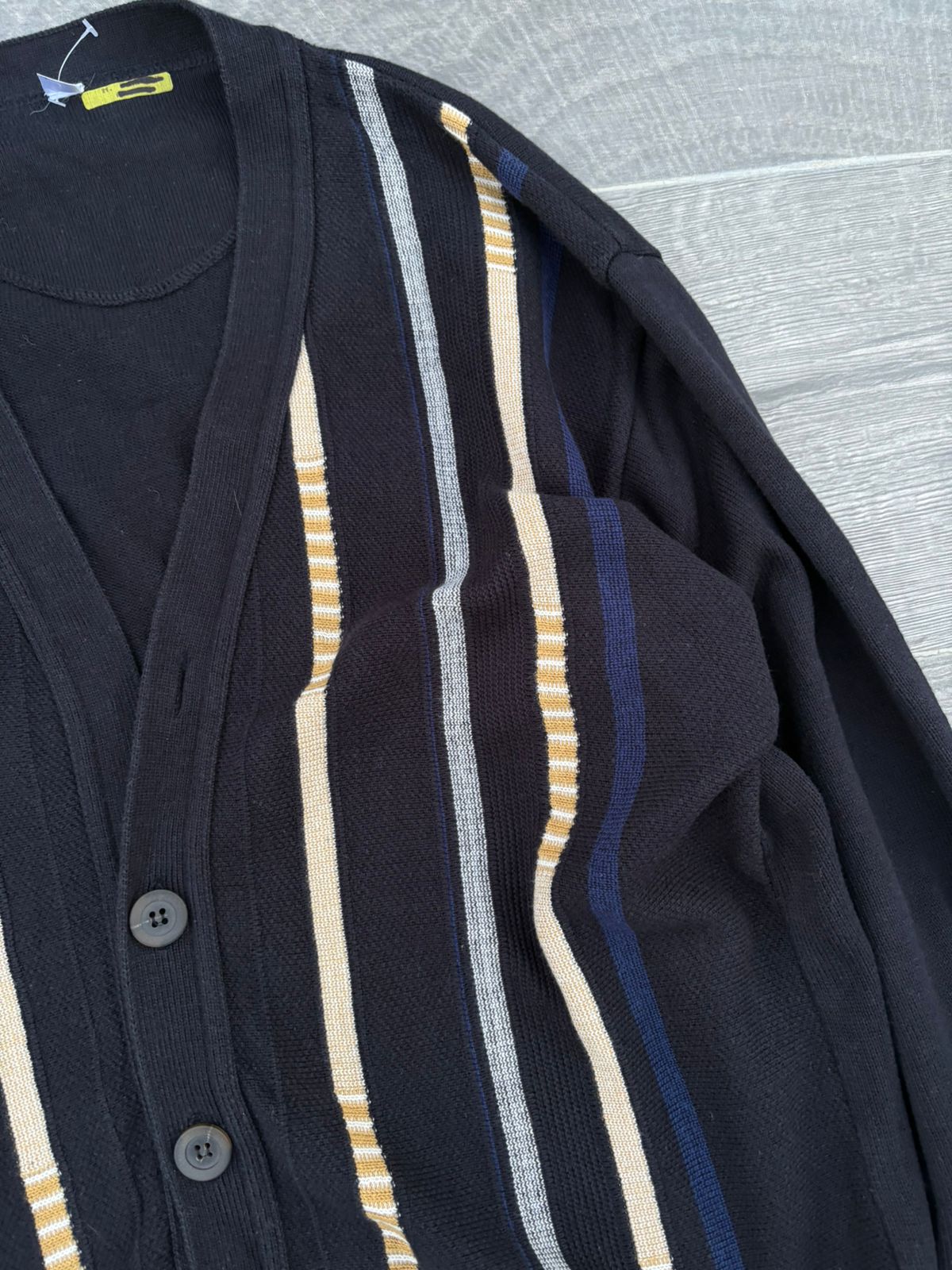 Thom browne Dark blue four-striped cashmere cardigan jacket