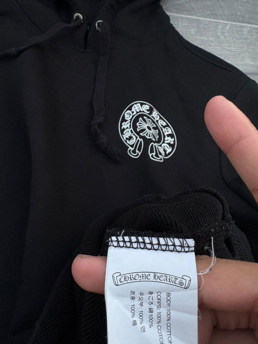 black Chrome Hearts horseshoe-motif hoodie