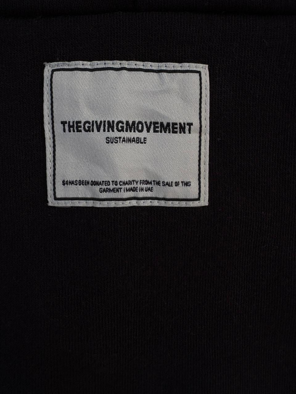 the giving movment black zip up jacket