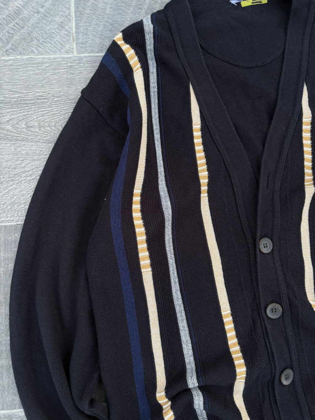 Thom browne Dark blue four-striped cashmere cardigan jacket
