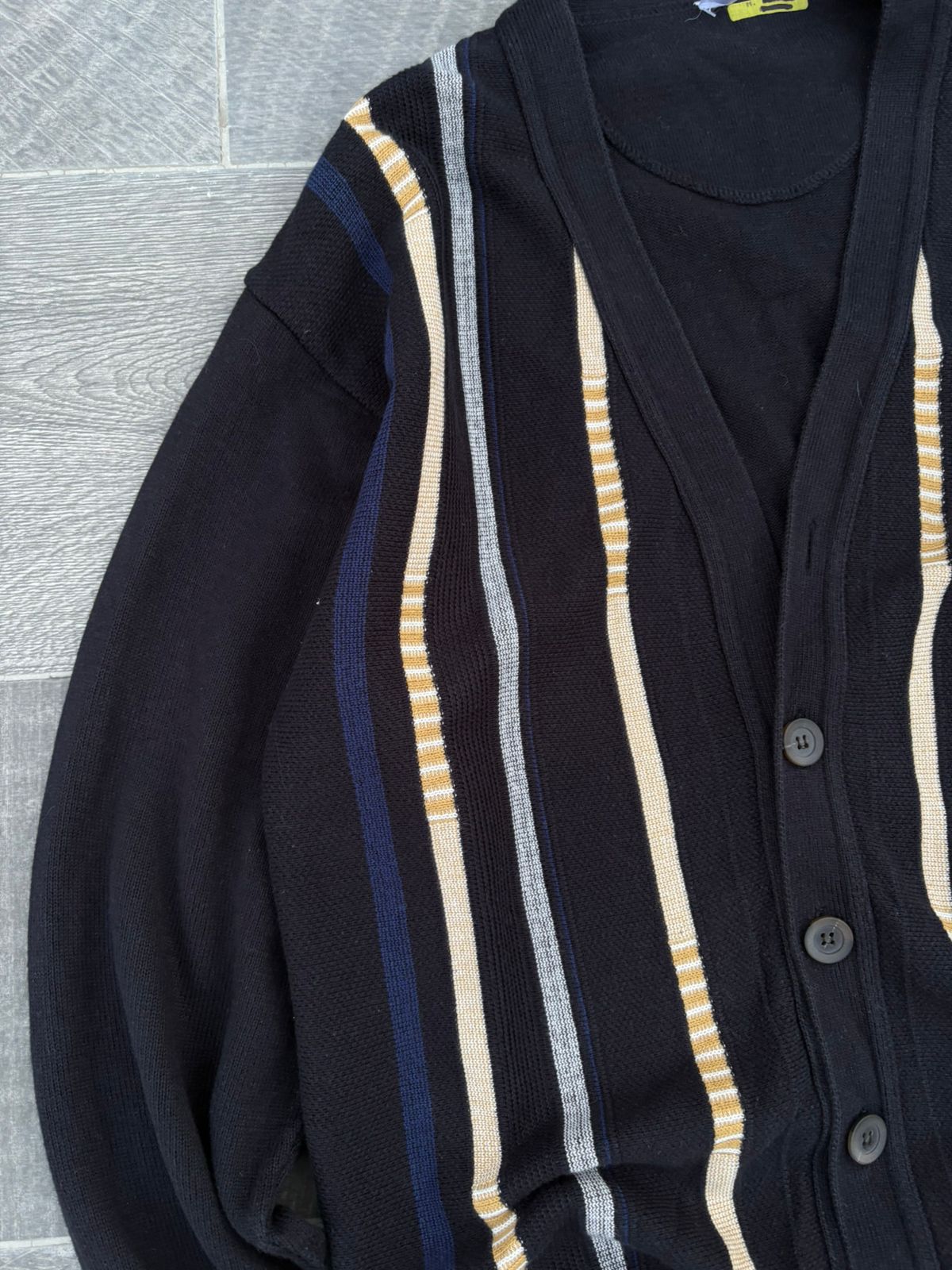 Thom browne Dark blue four-striped cashmere cardigan jacket