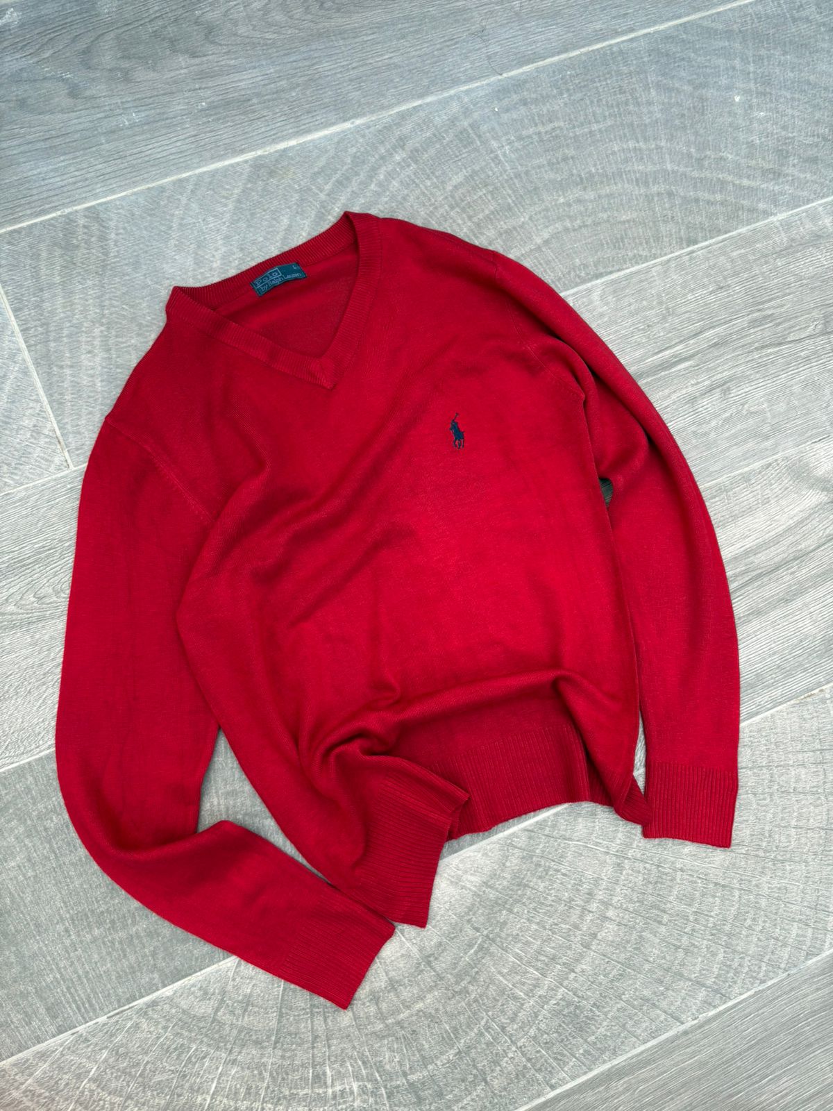 Red Polo Ralph Lauren V-neck sweater