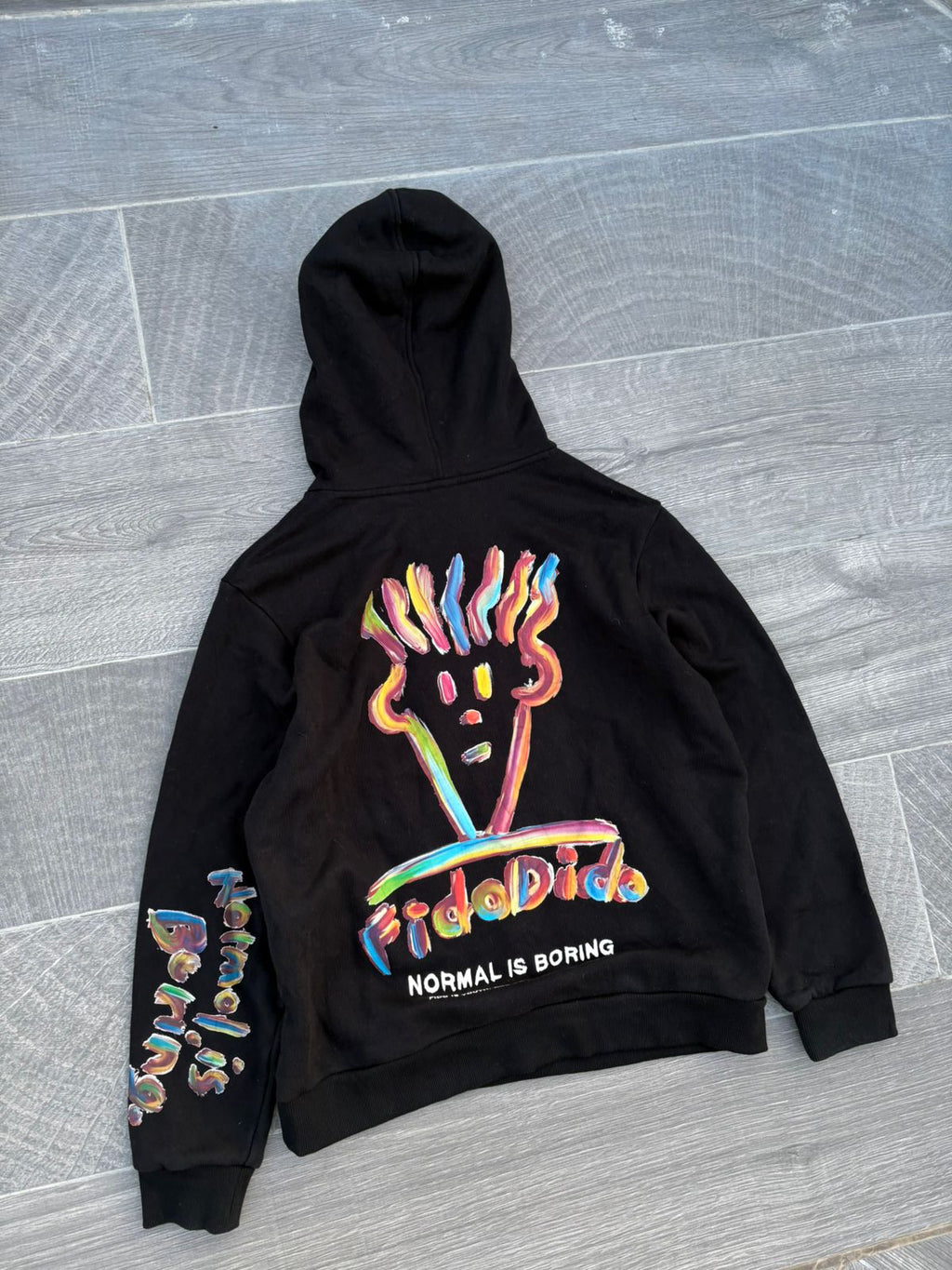 black Fido Dido graphic print hoodie