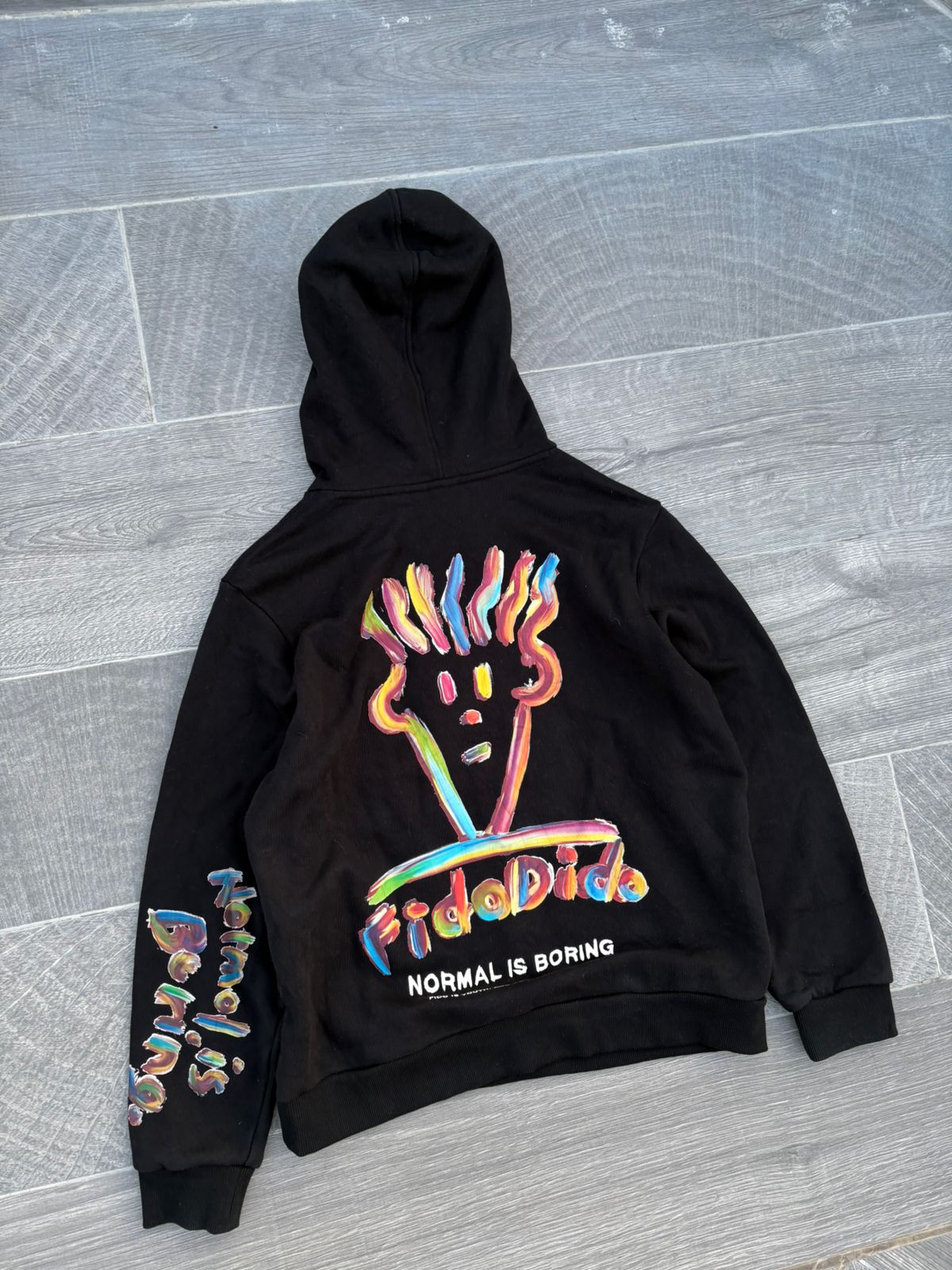 black Fido Dido graphic print hoodie