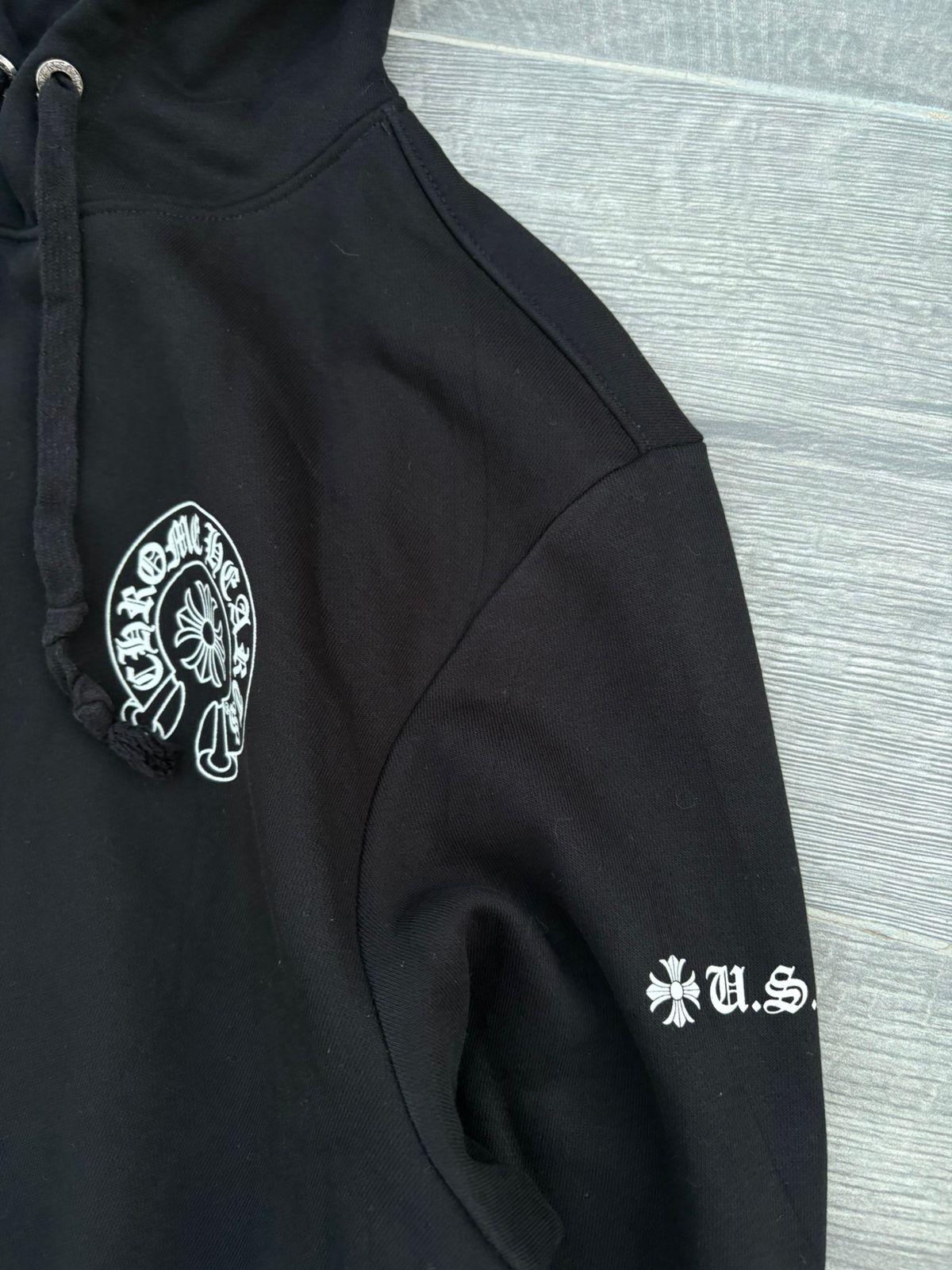 black Chrome Hearts horseshoe-motif hoodie