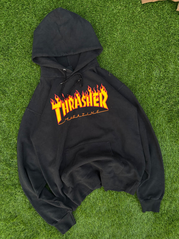 Black Thrasher Flame hoodie
Size:small