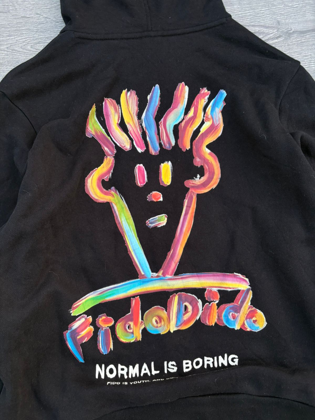 black Fido Dido graphic print hoodie