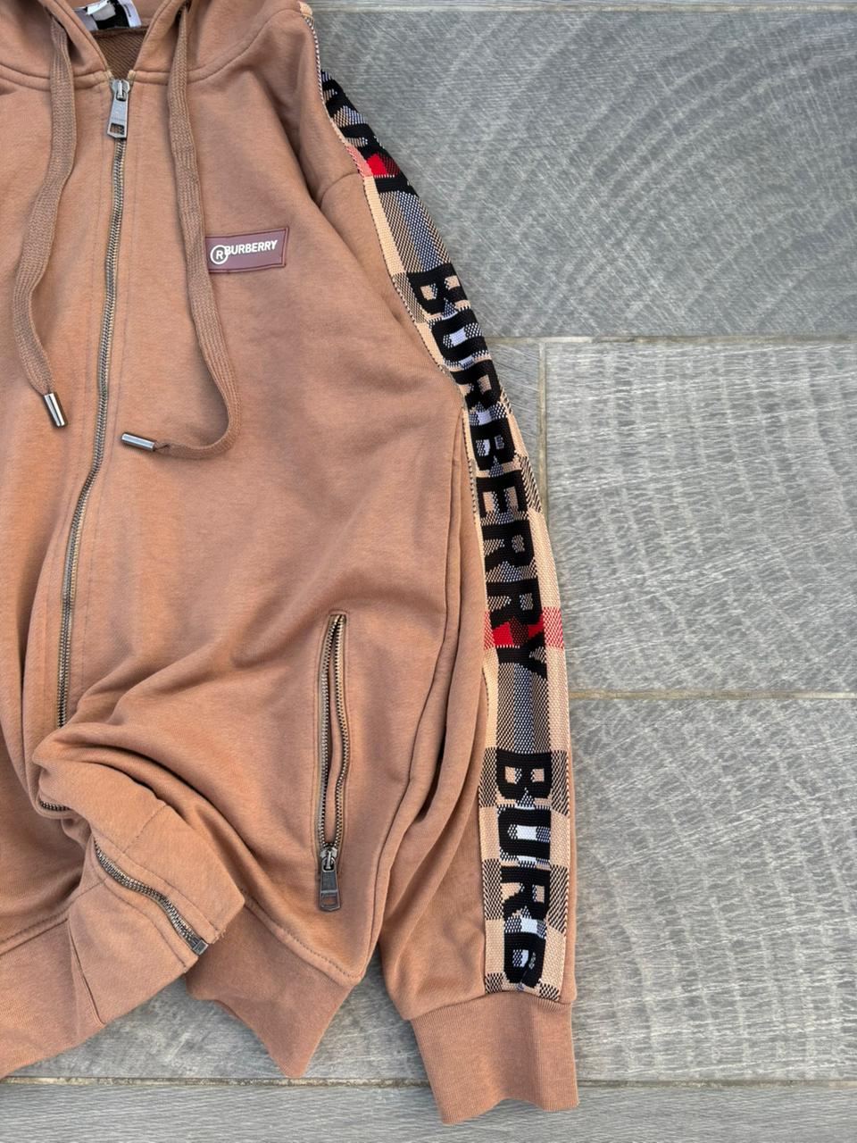 Burberry-style zip-up hoodie