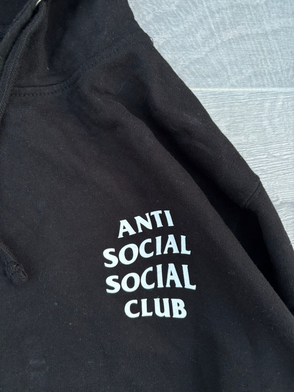 Anti Social Social Club black logo-print hoodie