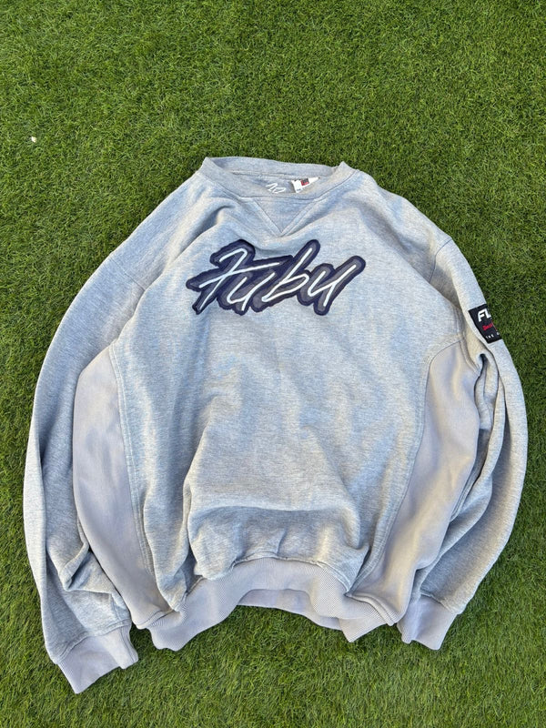FUBU grey blend crewneck
Size:large baggy