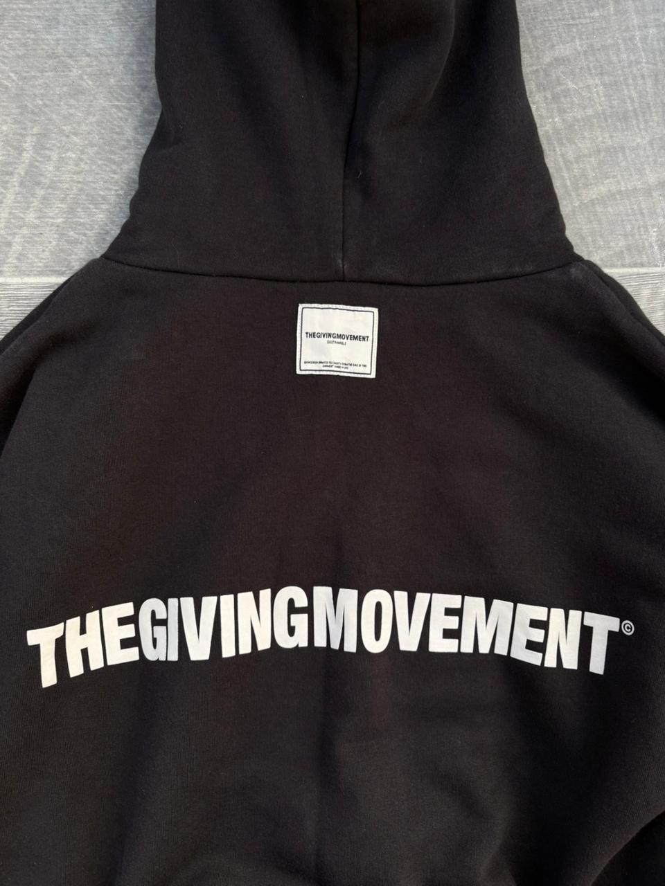 the giving movment black zip up jacket