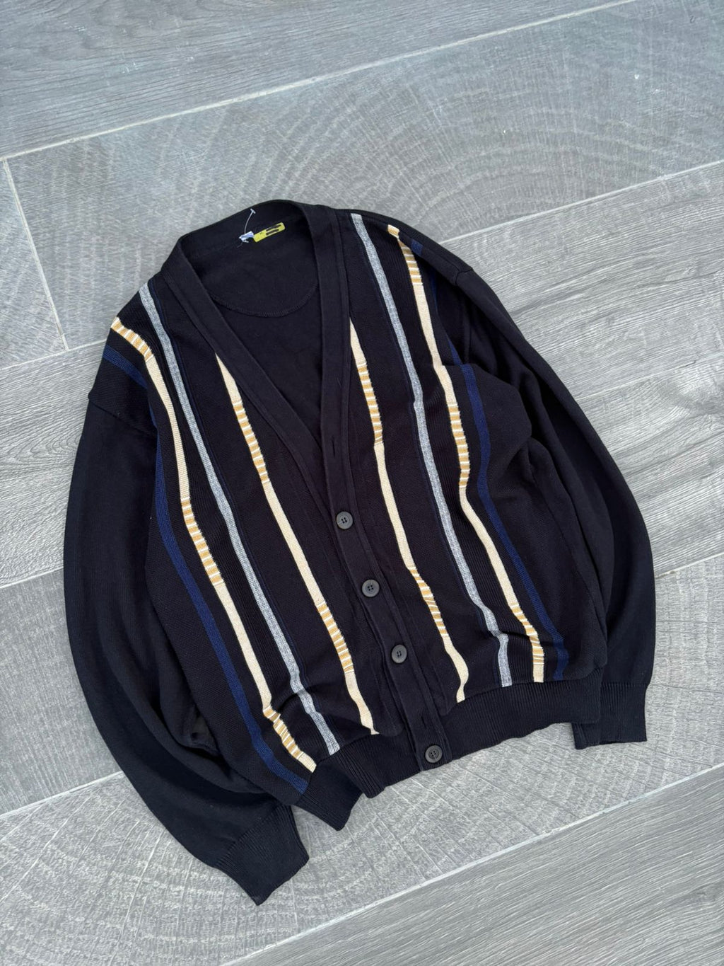 Thom browne Dark blue four-striped cashmere cardigan jacket