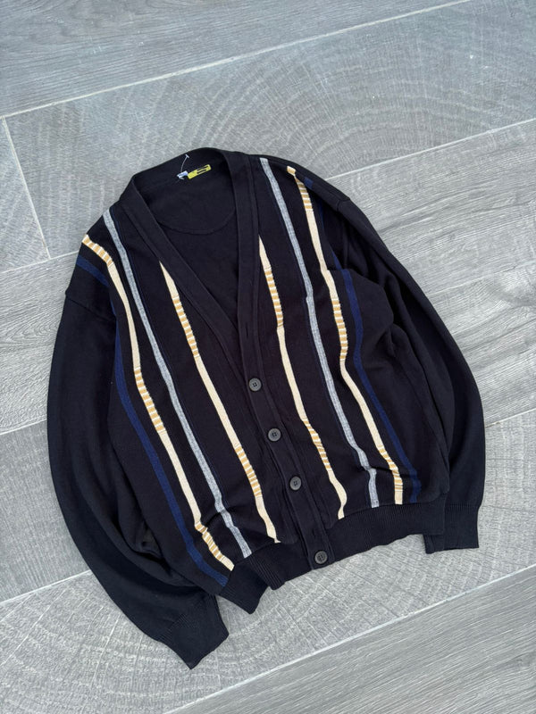 Thom browne Dark blue four-striped cashmere cardigan jacket