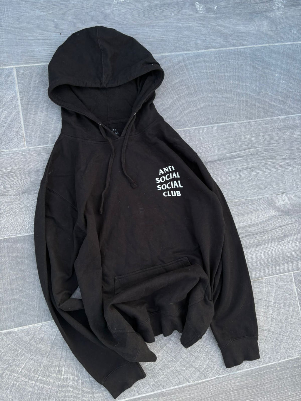 Anti Social Social Club black logo-print hoodie