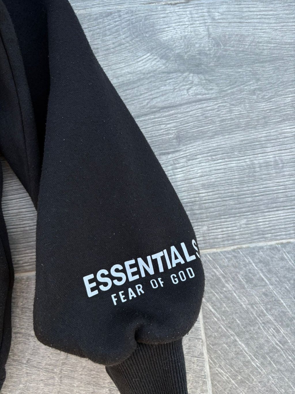 Black Fear of God Essentials hoodie