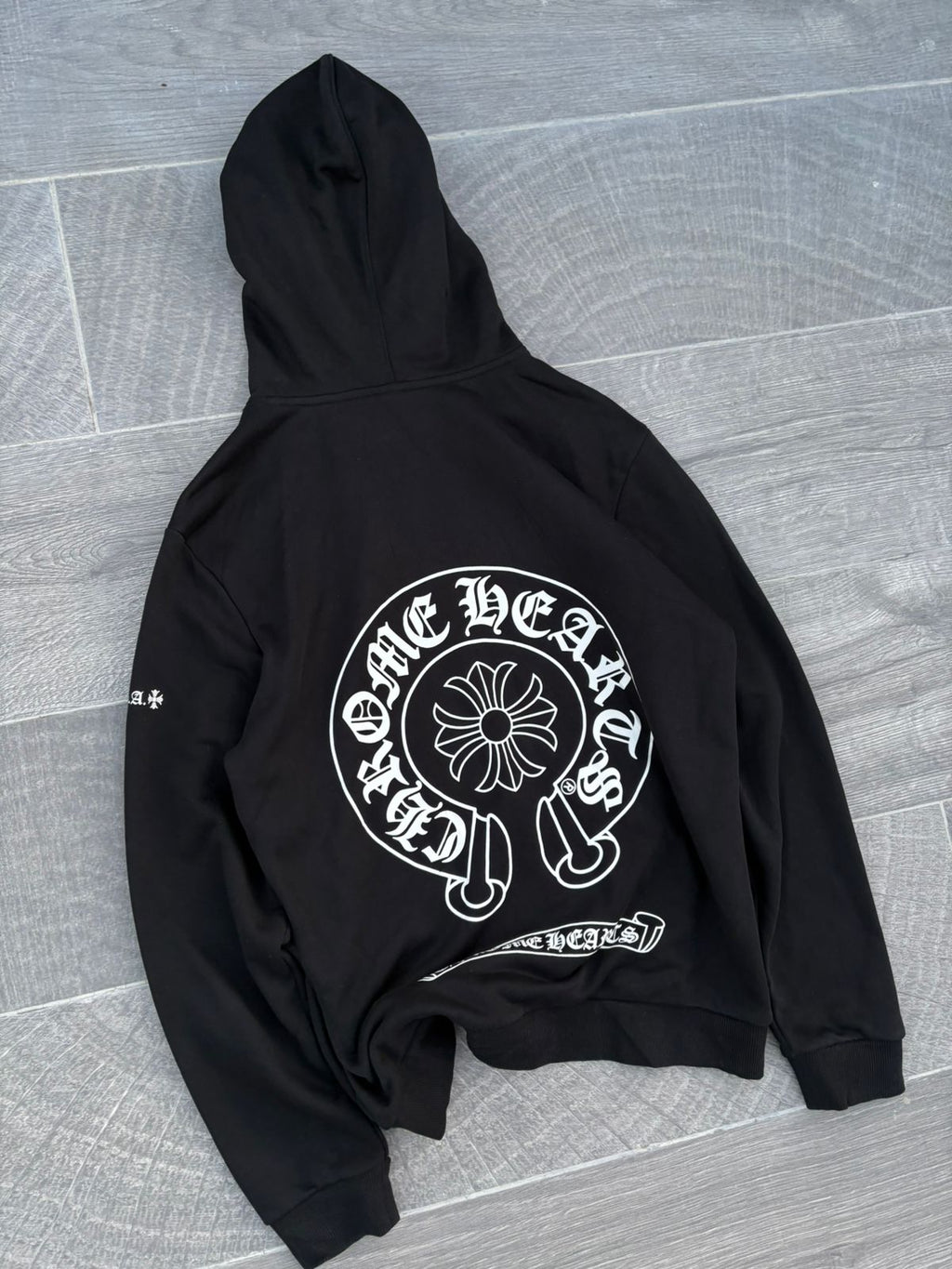 black Chrome Hearts horseshoe-motif hoodie