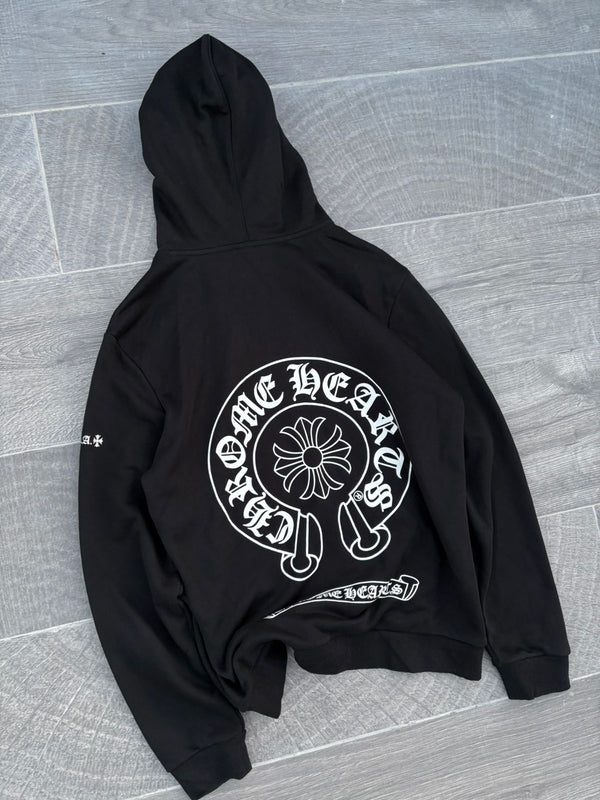 black Chrome Hearts horseshoe-motif hoodie
