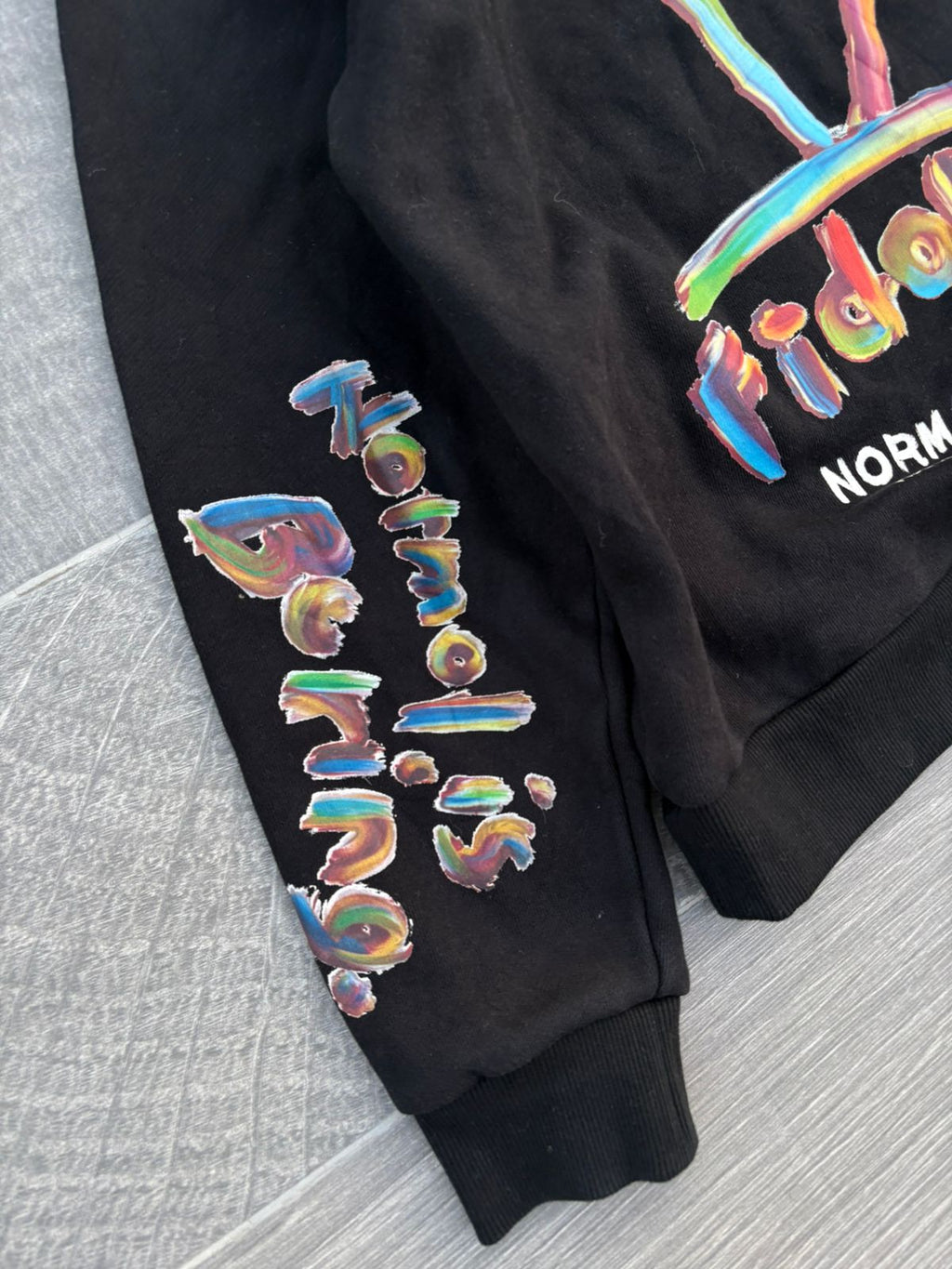 black Fido Dido graphic print hoodie