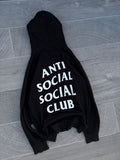Anti Social Social Club black logo-print hoodie