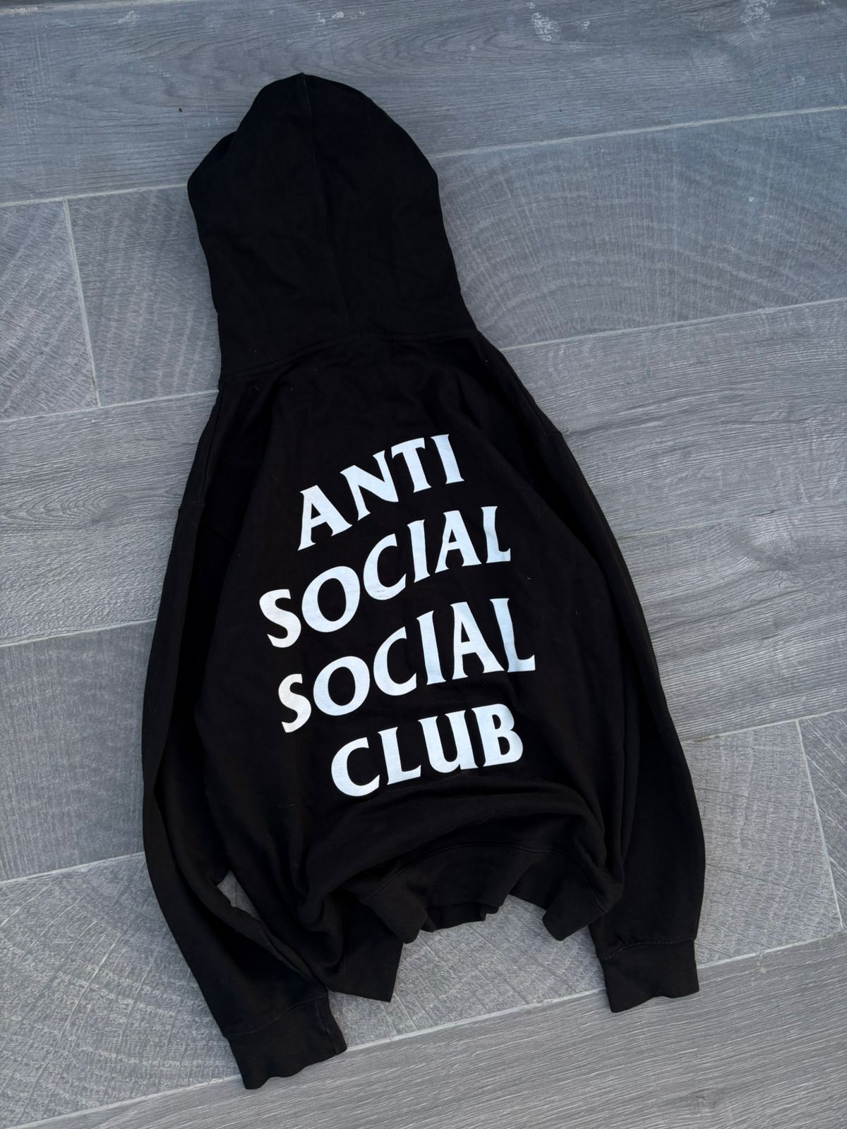 Anti Social Social Club black logo-print hoodie