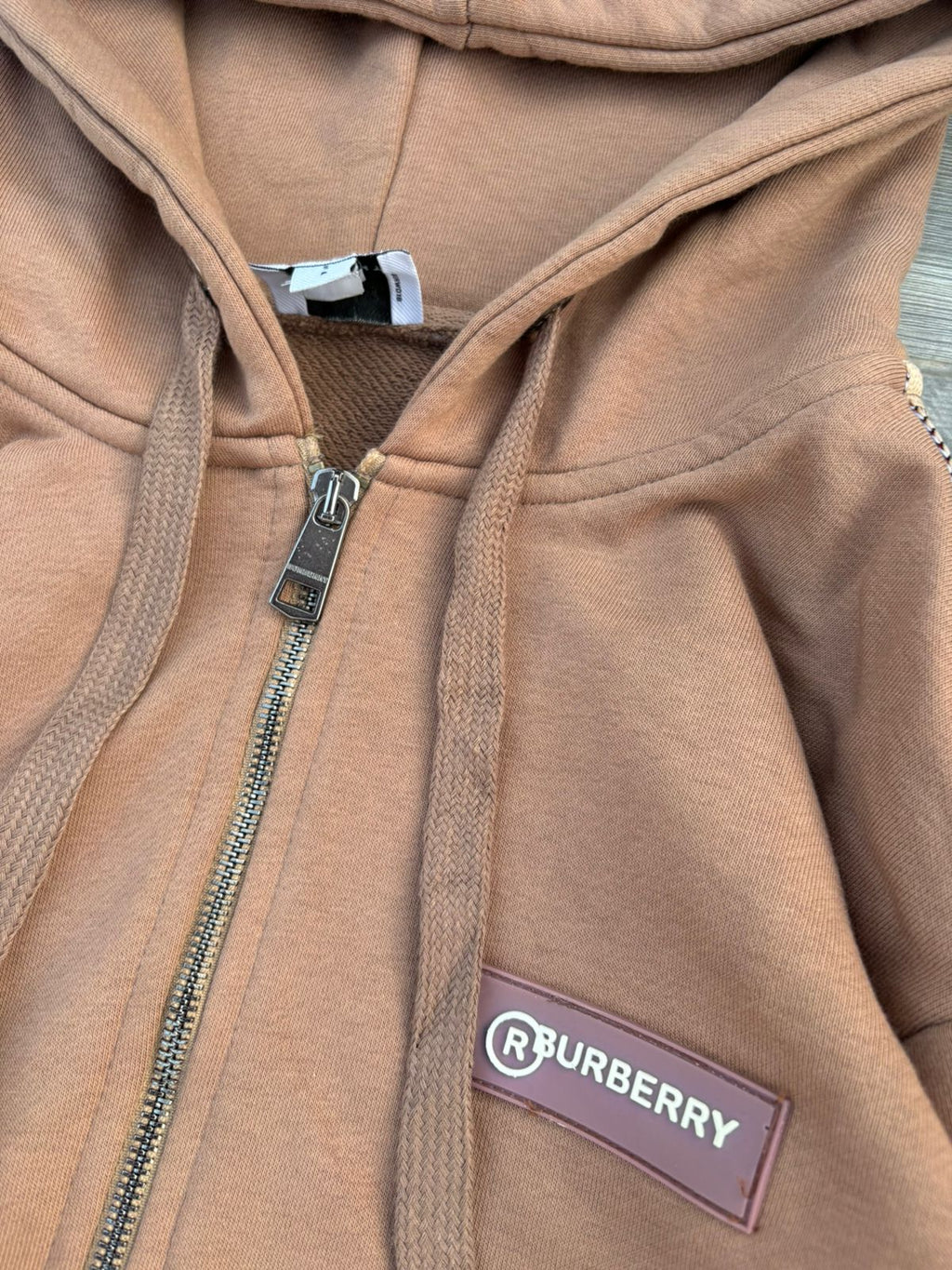 Burberry-style zip-up hoodie