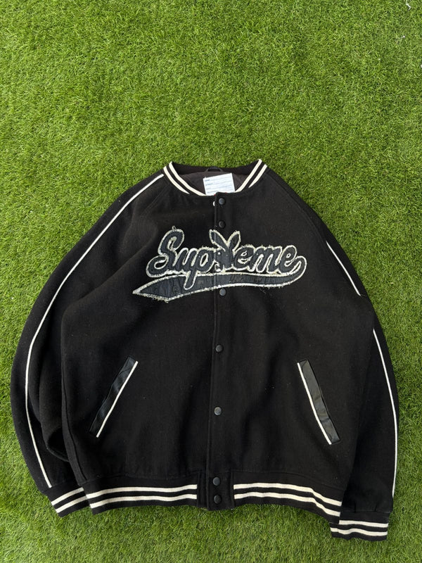 Black Supreme Playboy Wool Varsity Jacket
size:medium