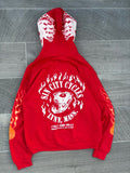 vintage red Sin City Cycles hoodie