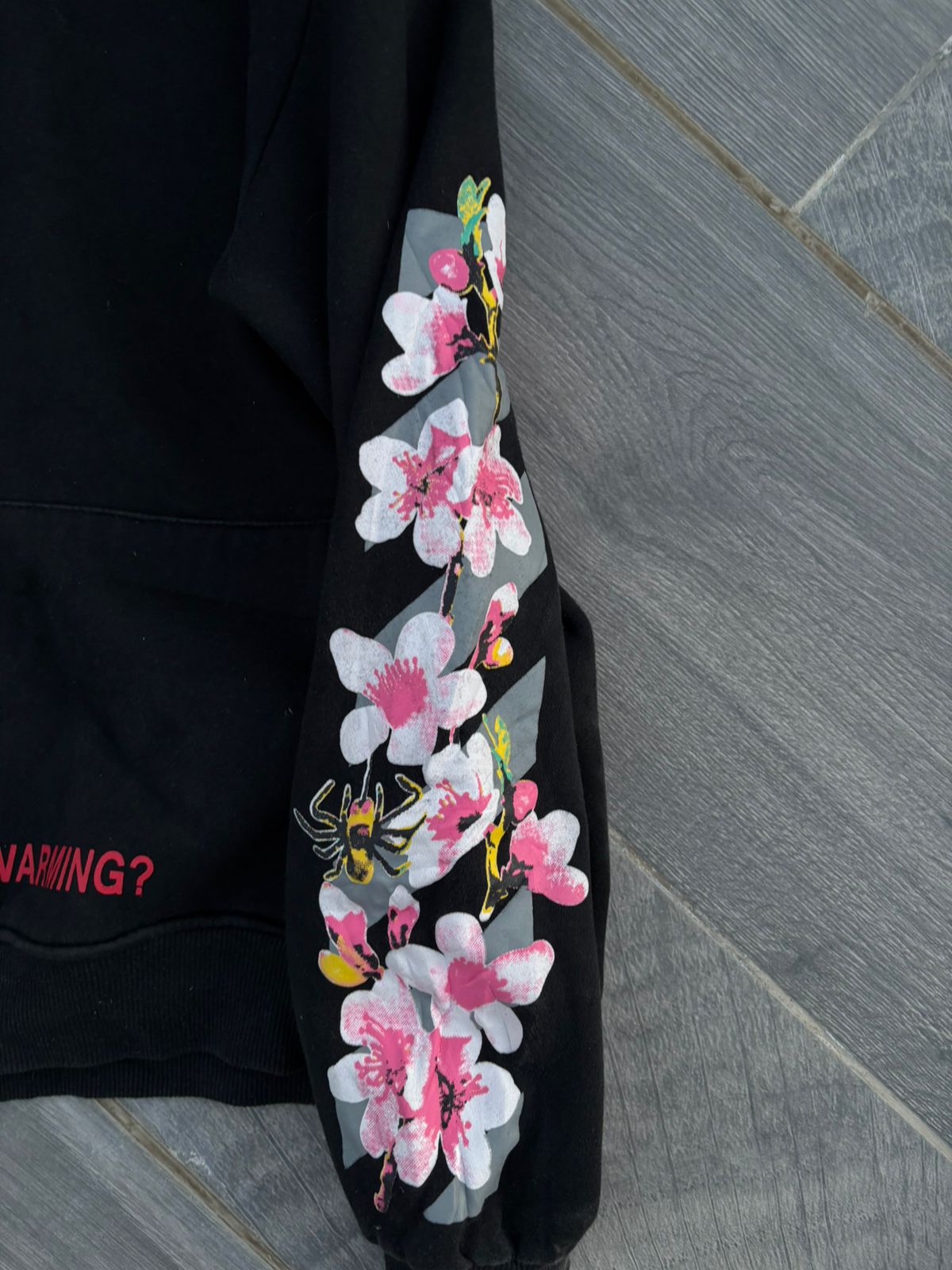 Black off-white flower hoodie
