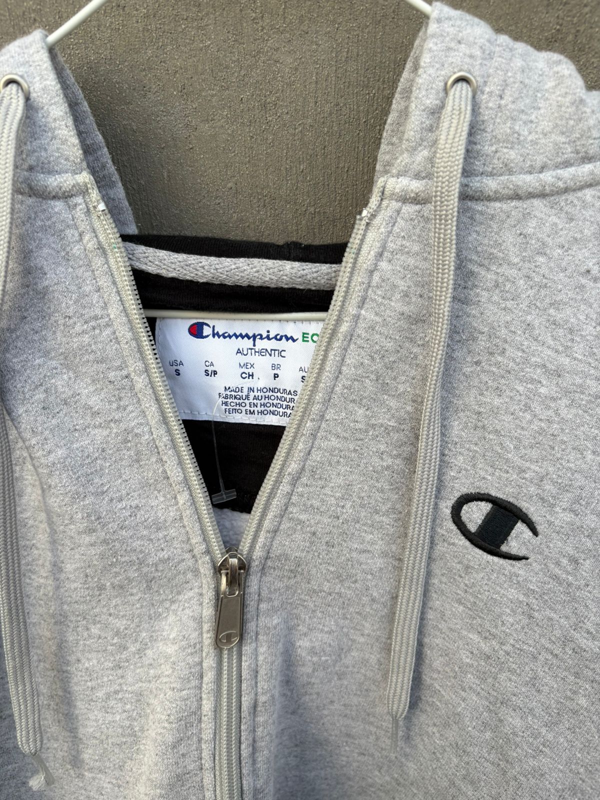 Gray champion zip up